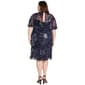 Plus Size R&M Richards Flutter Sleeve Sequin Floral Shift Dress - image 2