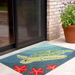 Liora Manne Frontporch Sea Turtle Rectangle Accent Rug