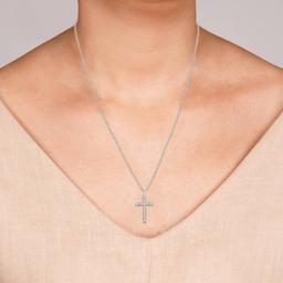 Nova Star® Lab Grown Diamond Two-Tone Cross Pendant