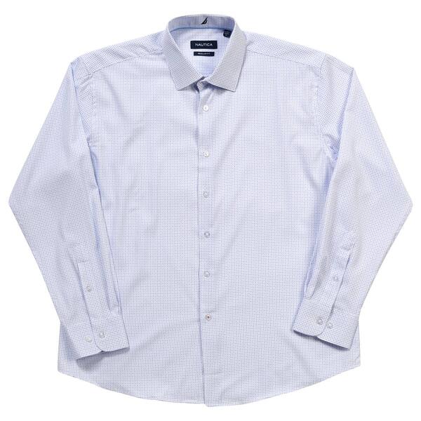 Mens Nautica Regular Fit Dress Shirt - White/Light Blue/Navy - image 