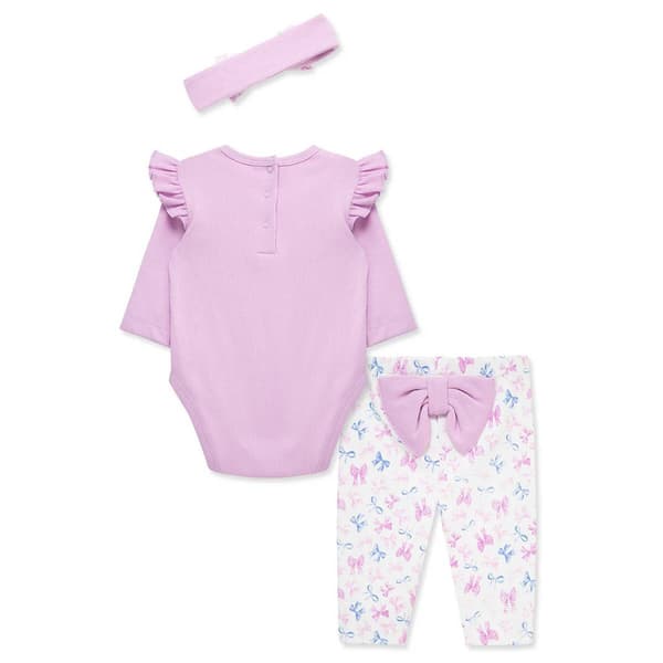 Baby Girl &#40;3-12M&#41; Little Me&#174; Pretty Bows Bodysuit & Pants Set