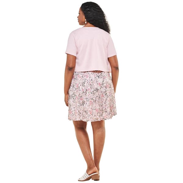 Womens Perceptions Short Sleeve Drape Jacket with Floral Dress
