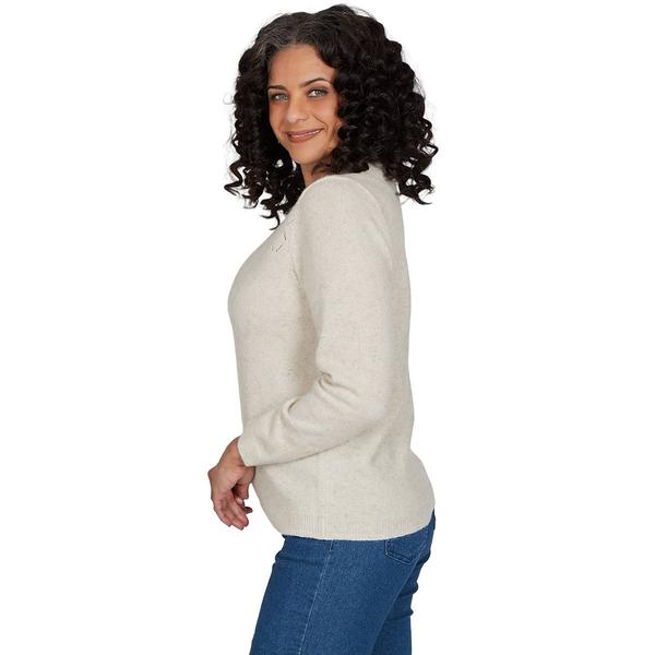 Plus Size Alfred Dunner Classics Pointelle Cashmelon Sweater
