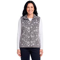 Womens Hasting & Smith Snowflakes Vest with Sherpa Trim