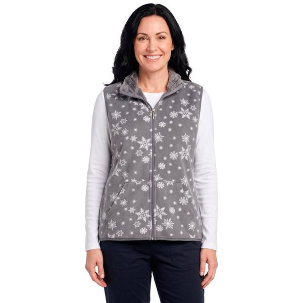 Womens Hasting & Smith Snowflakes Vest with Sherpa Trim - image 