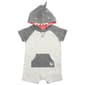 Baby Boy &#40;NB-24M&#41; Carters&#40;R&#41; Marled Shark Hooded Romper - image 1