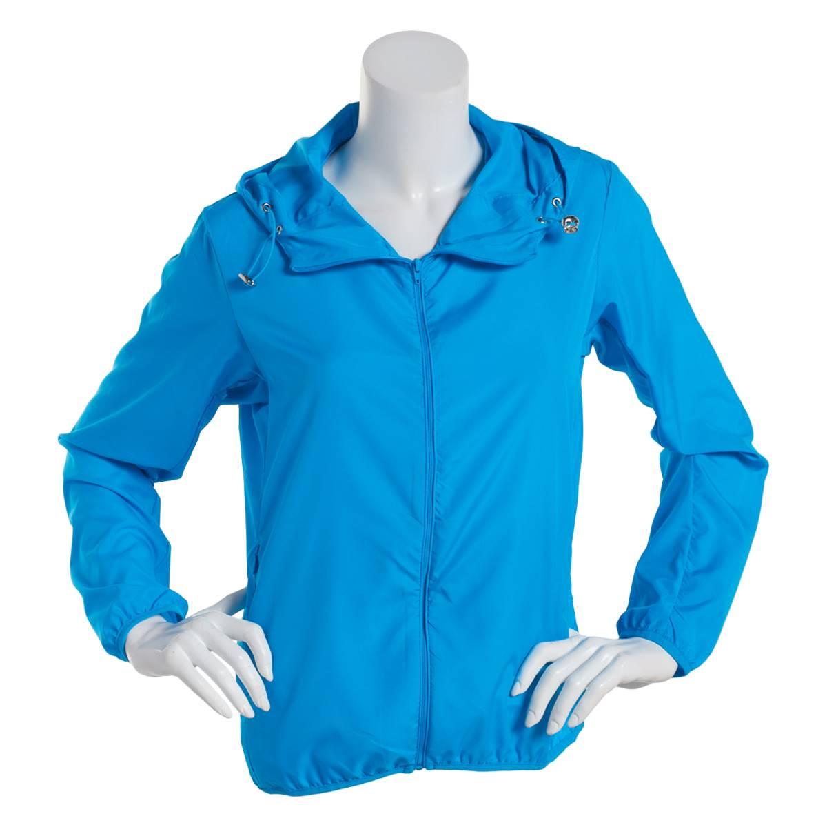 Juniors Love Tree Zip Front Solid Windbreaker