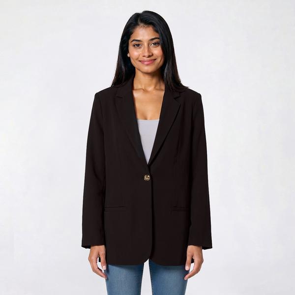 Juniors Love Tree Vertigo 1 Button Oversized Blazer