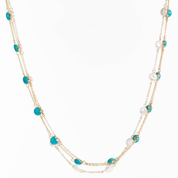 Ashley Cooper(tm) Bead Detail & Pearl Inspired  Layered Necklace - image 