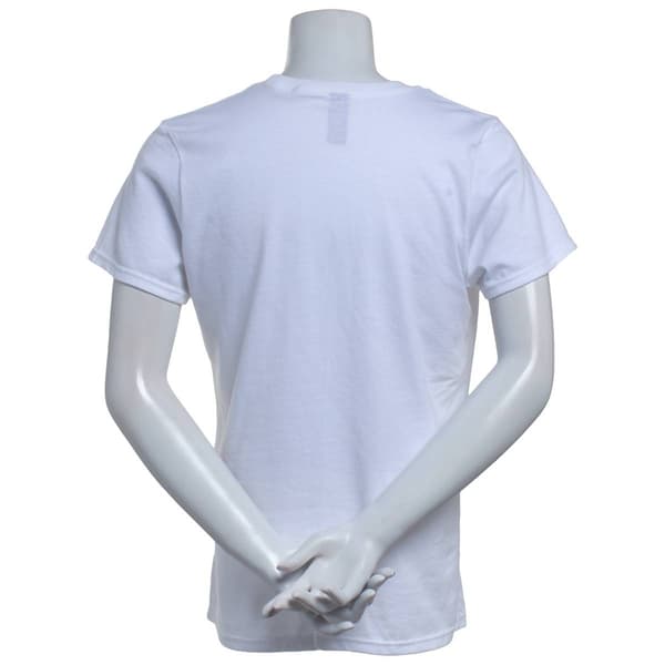 Womens Home of the Brave Heart Flag Short Sleeve Tee - White