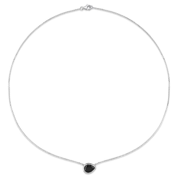 Sophia B 2.0ctw. Black Pear Shaped Diamond Pendant Necklace
