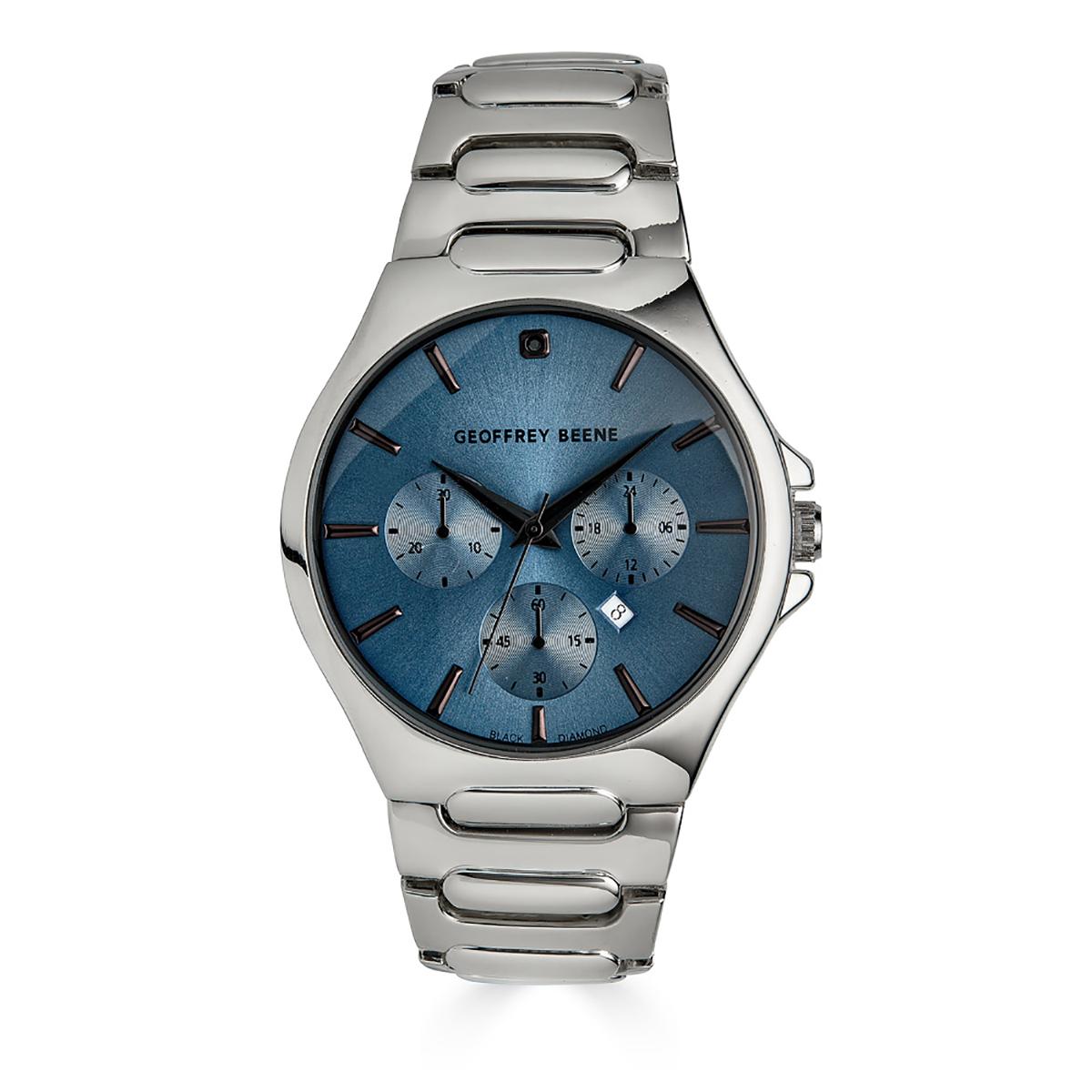 Mens Geoffrey Beene® Black Diamond Bracelet Watch -...