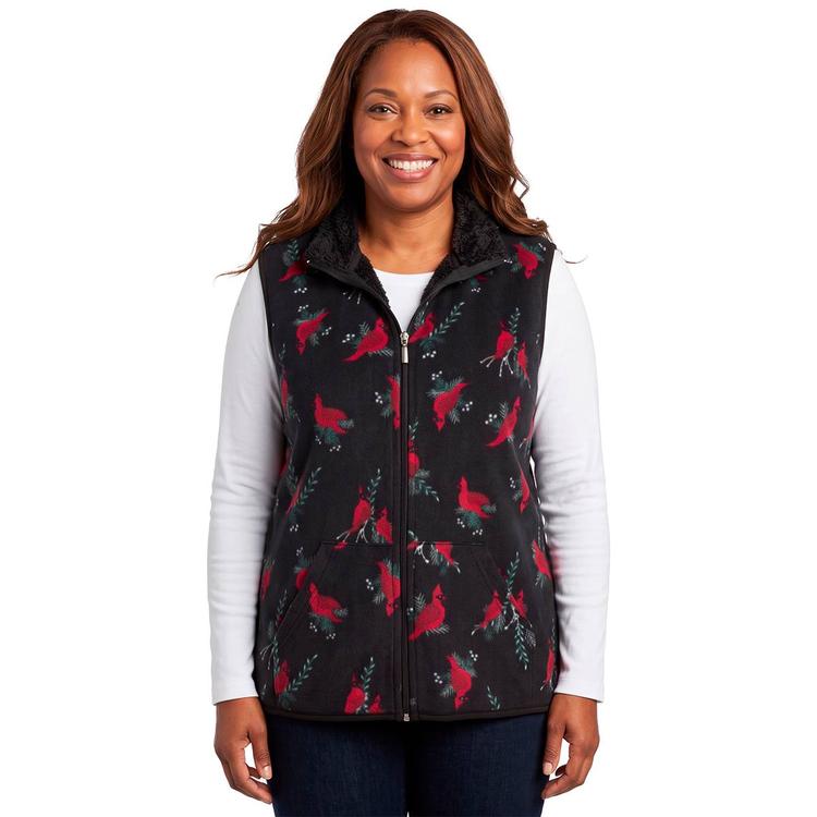 Plus Size Hasting & Smith Cardinals Vest with Sherpa Trim