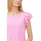 Womens Cece Double Ruffle Sleeve Solid Knit Tee - image 3