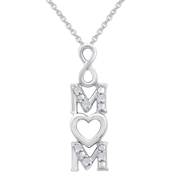 Marsala 1/20ctw. Diamond Infinity Mom Pendant Necklace
