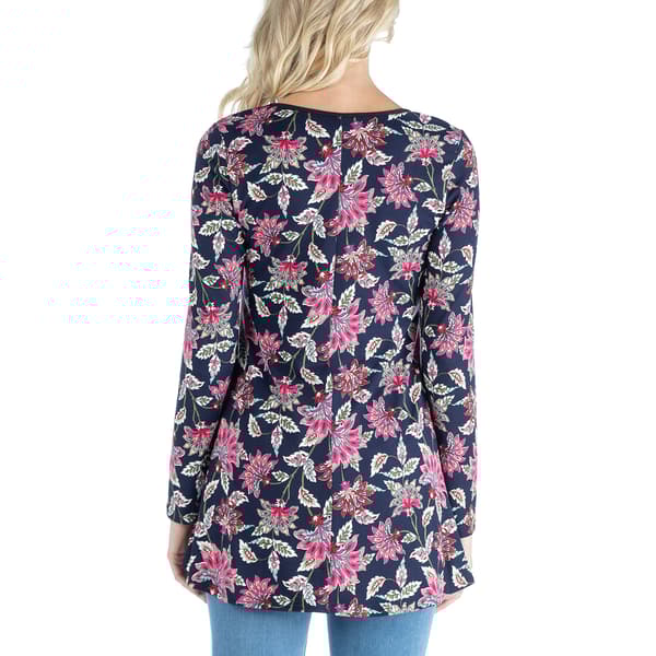 Plus Size 24/7 Comfort Apparel Floral Maternity Tunic Top