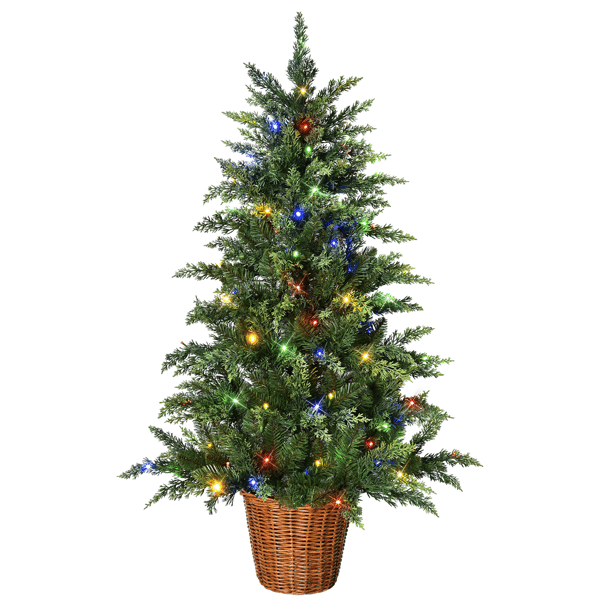 Puleo International 4ft. Dual-Color LED Potted Christmas Tree - image 