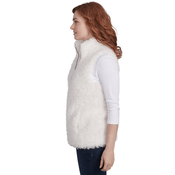 Womens Skye''s The Limit Entertaining Solid Faux Fur Vest