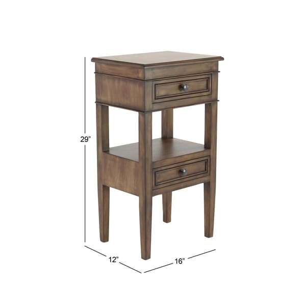 9th & Pike® Brown Pine Traditional Accent Table