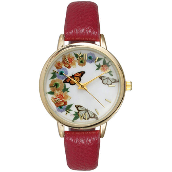 Womens Olivia Pratt Butterfly and Flower Watch - 16220 - image 