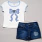 Girls (4-6x) Sweet Butterfly® Bow Graphic Top w/ Denim Shorts Set - image 2