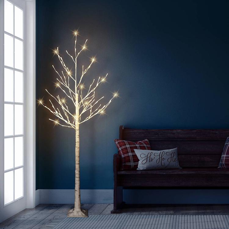 Puleo International 6ft. Pre-Lit Artificial Twig Christmas Tree