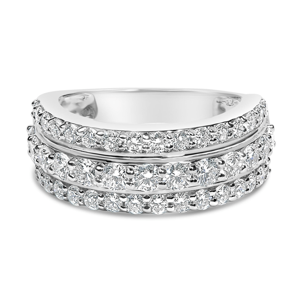 Haus of Brilliance 2ctw. Lab Grown Diamond 3 Row Band Ring