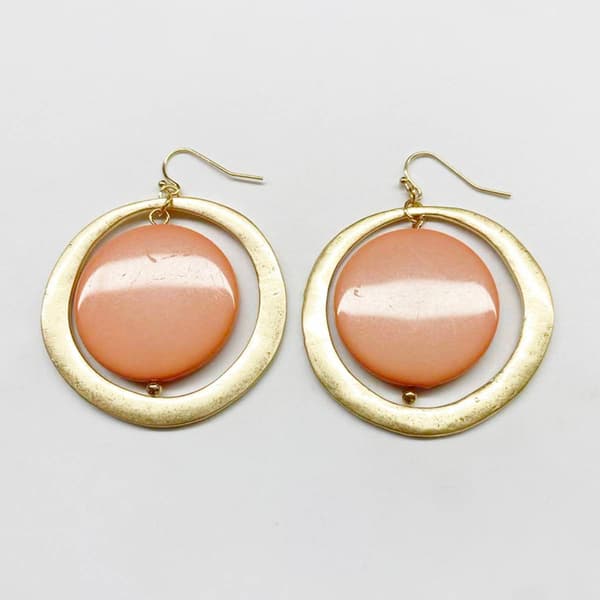 Ashley Cooper(tm) Coral Shell Double Disc Drop Earrings - image 