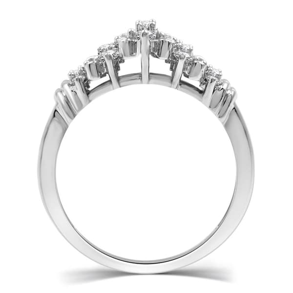 Nova Star® Sterling Silver Lab Grown Diamond Cluster Ring