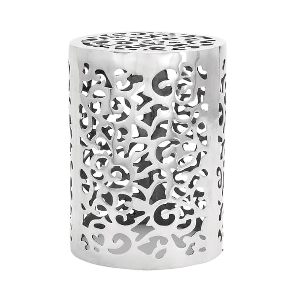 9th & Pike&#40;R&#41; Silver Aluminum Contemporary Stool