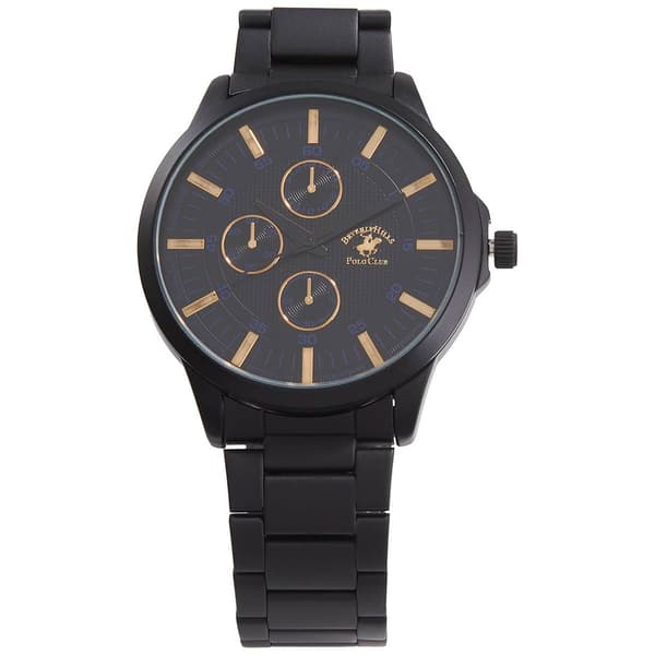Mens Beverly Hills Polo Club Black Bracelet Watch - 55383-BOS - image 
