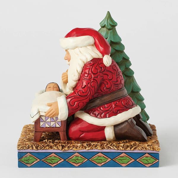 Jim Shore Santa Kneeling over Baby Jesus Christmas Figurine
