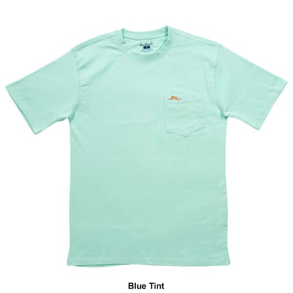 Mens Joe Marlin Perfect Storm Short Sleeve Pocket Tee with Fish