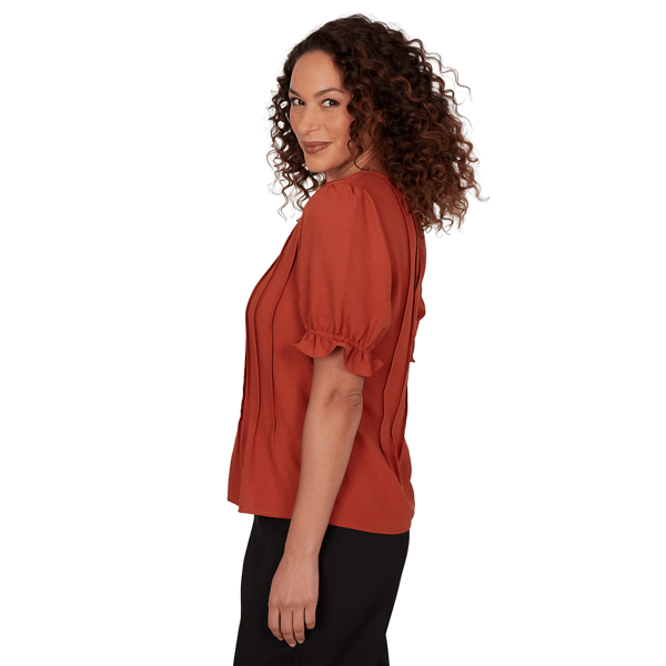Petite Emaline Summer In The City Solid Elbow Sleeve Blouse