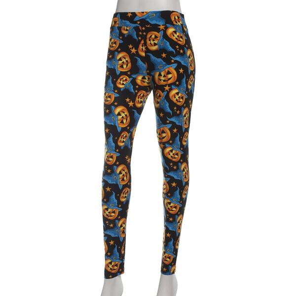 Womens Runway Ready Witch Hat Jack O''Lantern Halloween Leggings - image 
