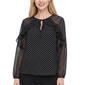 Womens NY Collection Long Sleeve Dot Print Pullover - image 1