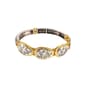 Ruby Rd. Two-Tone Etched Oval Frontal Discs Stretch Bracelet - image 1