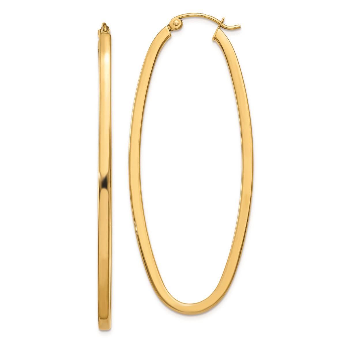 Gold Classics™ 14kt. 2mm Large Oval Hoop Earrings