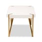Baxton Studio Kassa Brushed Gold Metal & White Wood Coffee Table - image 3