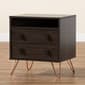 Baxton Studio Glover Dark Brown Finished Wood 2-Drawer Nightstand - image 8