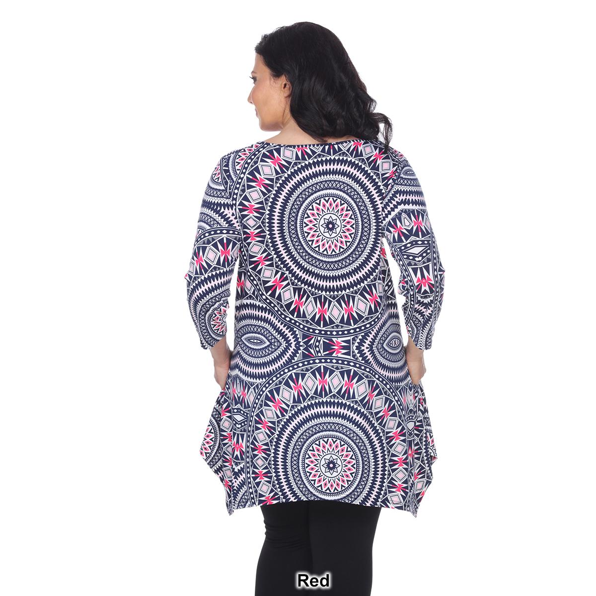 Plus Size White Mark Scoop Neck Maji Tunic