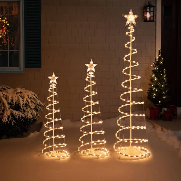 Northlight Seasonal Spiral Outdoor Christmas Trees - Set of 3