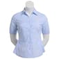 Womens Zac & Rachel 3/4 Sleeve Stripe Knit To Fit Top with Flower - image 1