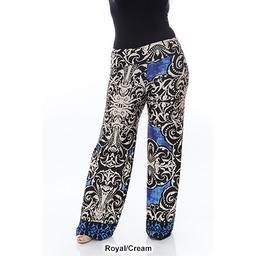 Plus Size White Mark Printed Palazzo Pants
