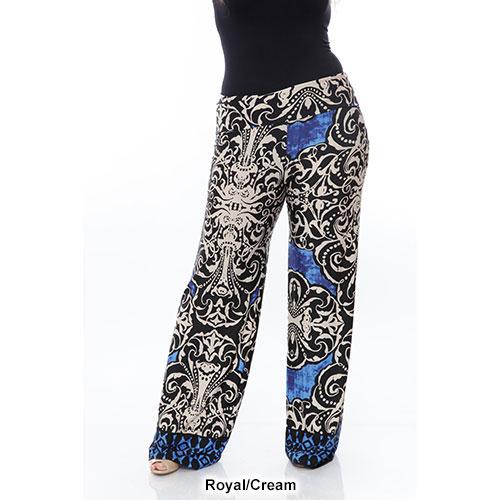 Plus Size White Mark Printed Palazzo Pants