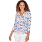 Petite Hearts of Palm Smooth Sailing 3/4 Sleeve Surplice Blouse - image 3