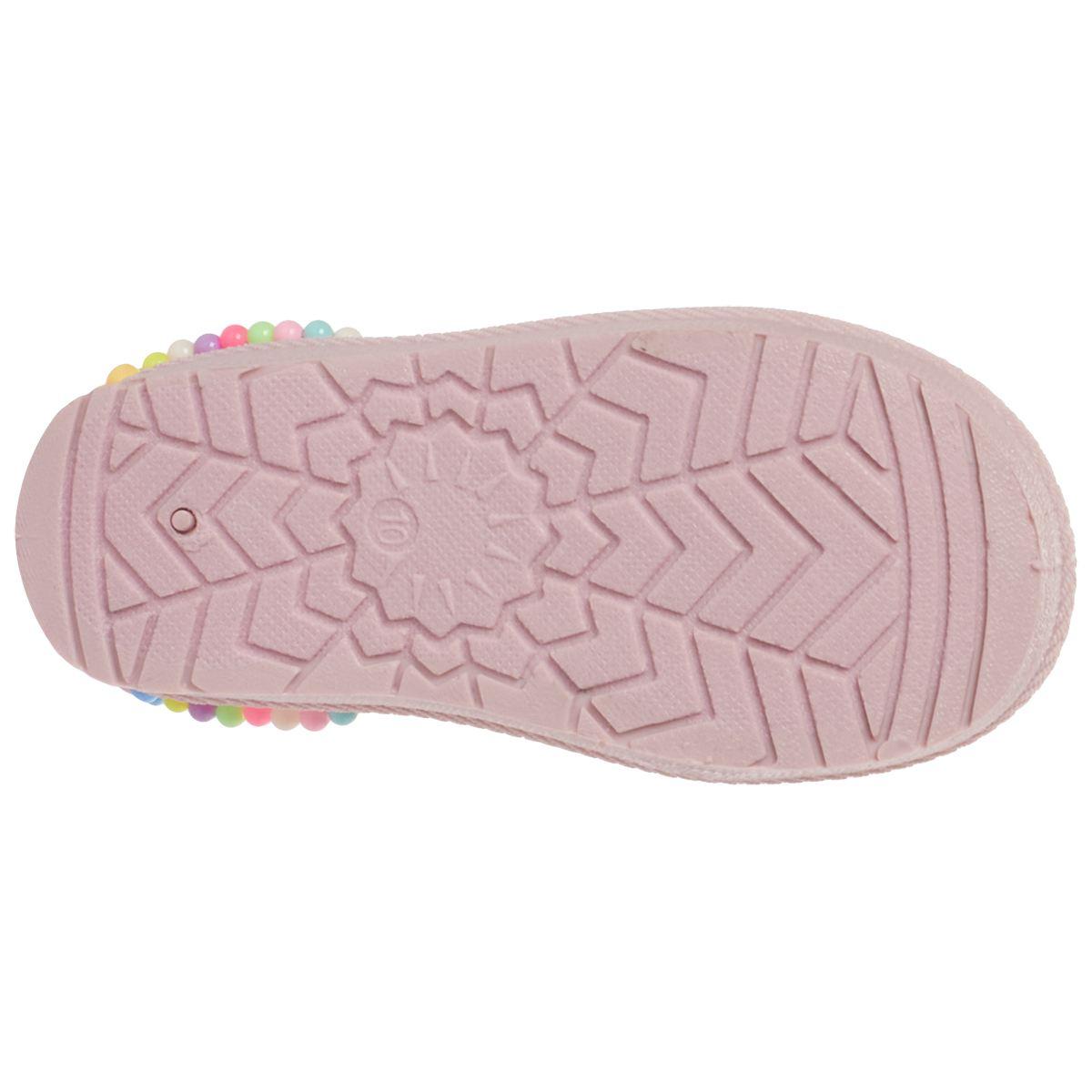 Little Girls Josmo Pink Scuff with Beads Clogs