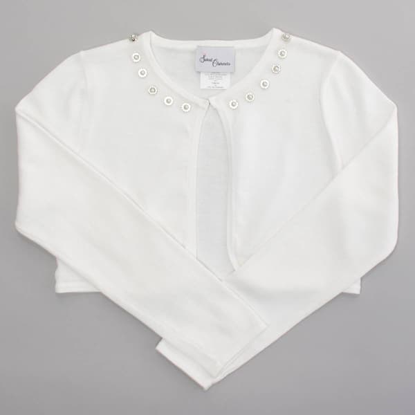Girls &#40;7-12&#41; Sweet Charmers Long Sleeve Embellished Cardigan - image 