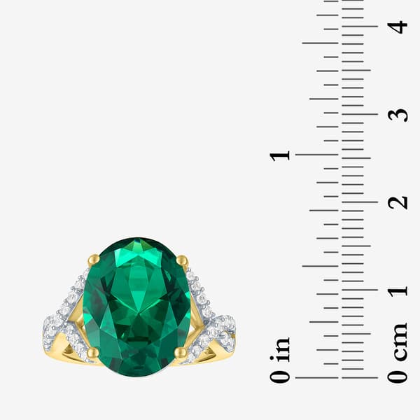 Gemstone Classics™ Lab Grown Emerald & Sapphire Oval Cocktail Ri