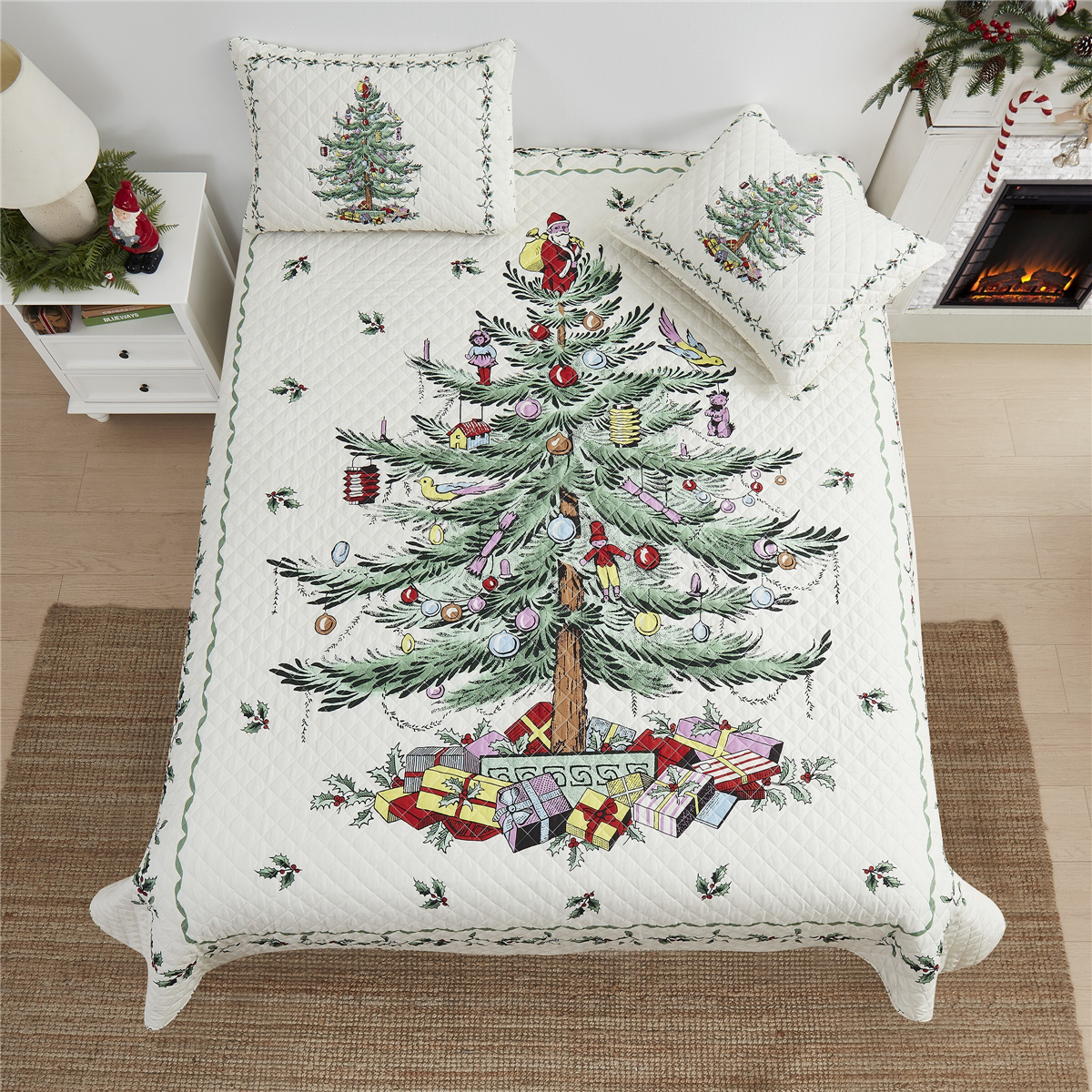 Spode® Christmas Tree 3pc. Reversible Quilt Set